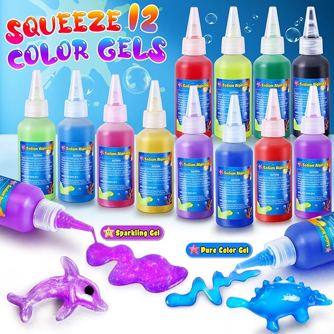 Kacwsoay 12 Colors Water DIY Gel Fairy Making Kit, Water Auqa Makes Spirites Elf, DIY Gel Toys, Handmade Soft Figures Crafts Gift for Boys and Girls Birthday Christmas