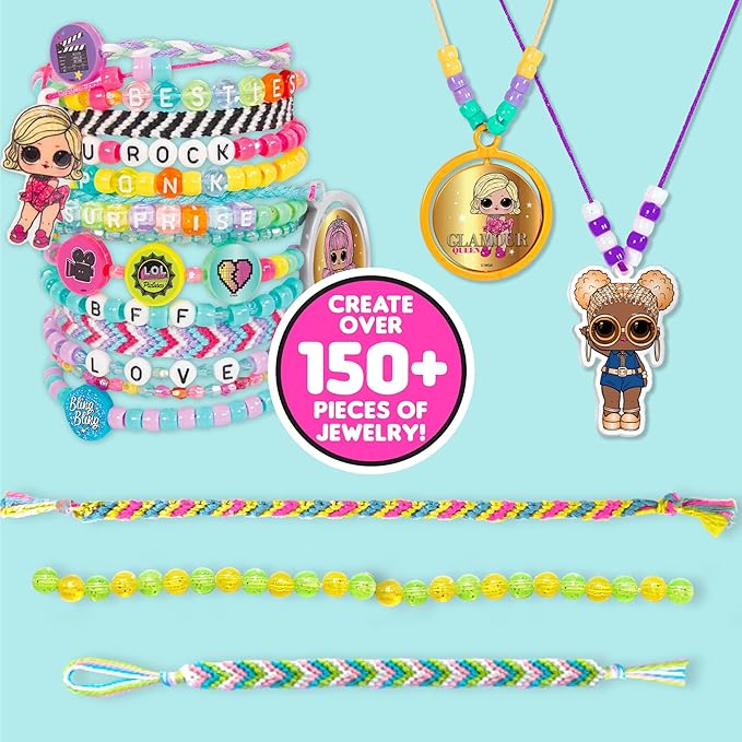 L.O.L. Surprise! Double Feature Ultimate Jewelry Studio, Over 2500 Beads, Create 150+ Pieces of Jewelry, Includes LOL Surprise Charms & Rotating Charms, Bead Kit For Kids Ages 6, 7, 8, 9