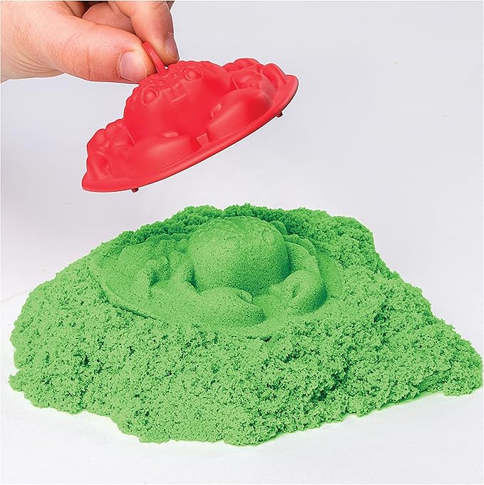 Kinetic Sand, Sandbox Playset with 1lb of Green and 3 Molds, for Ages 3 and up