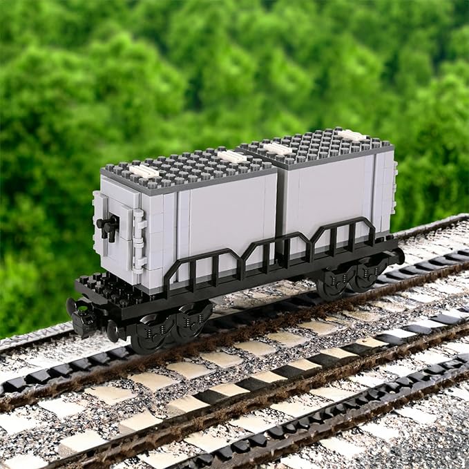 6IN1 City Freight Train Car Building Set, DIY Toys for Teens and Adults, Compatible with Lego 630 Building Accessory (Vintage Cart)