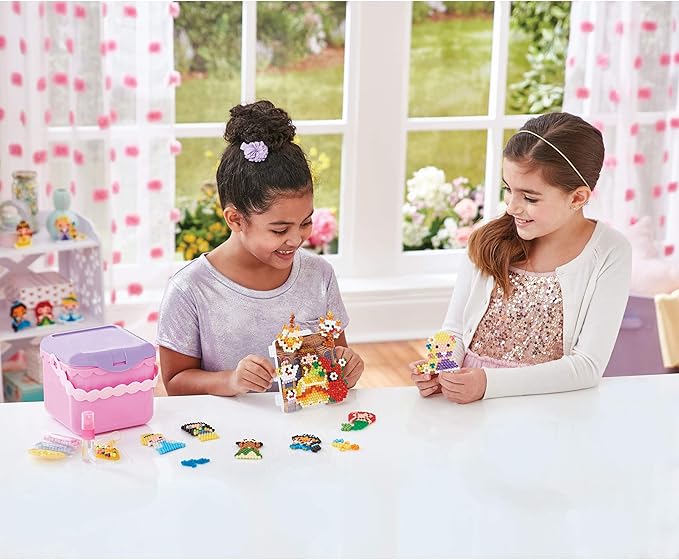 Aquabeads Disney Princess Creation Cube, Complete Arts & Crafts Bead Kit for Children - Over 2,500 Beads & Display Stand The Create Belle, Ariel, Tiana, Rapunzel and More