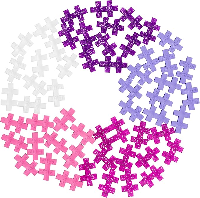 PLUS PLUS 70 Piece Interlocking Building Blocks for Kids, Open Ended Connecting Toys, STEM Bin Classroom Mini Manipulatives - Glitter Mix Play Tube