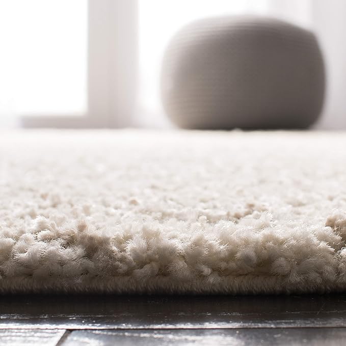 SAFAVIEH Arizona Shag Collection Runner Rug - 2'3" x 10', Ivory & Beige, Moroccan Design, Non-Shedding & Easy Care, 1.6-inch Thick Ideal for High Traffic Areas in Living Room, Bedroom (ASG744A)