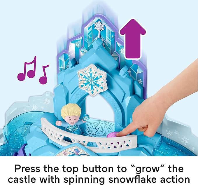 Fisher-Price Little People Toddler Toy Disney Frozen Elsa’s Ice Palace Musical Playset with Figures for Pretend Play Kids Ages 18+ Months