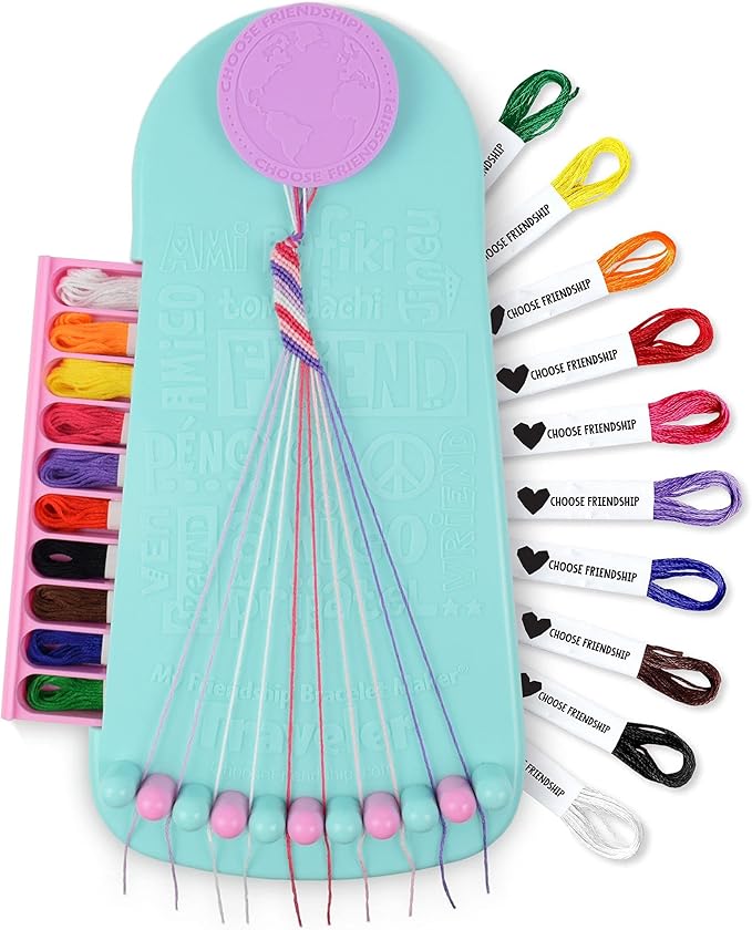 Choose Friendship, My Friendship Bracelet Maker®, an American Original | 20 Pre-cut Threads - Makes Up to 8 Bracelets | Craft Kit, Kids Jewelry-Making Kit, Gifts for Girls 8-12