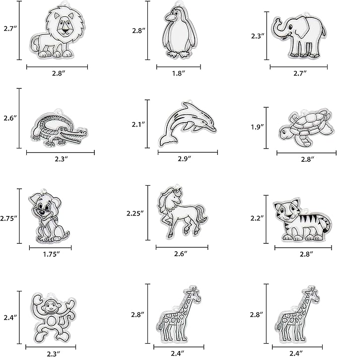 Yes Made by Me Animal Suncatcher Refill Pack 12 pk by Horizon Group USA, Multicolor, one Size