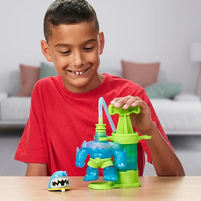 Heroes of Goo Jit Zu Hero Creator Thrash with 3 Unique goo fillings, Mix, Fill & Create Your own Stretchy Action Figure, Play Again and Again