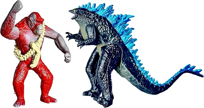 TwCare Set of 12 Godzilla x Kong: The New Empire, Dinosaur Dragon Toys Action Figures, Evolved Basic Exquisite Battle Roar B.E.A.S.T. Glove Shimo Frost Bite Mecha King Ghidorah Cake Toppers Pack