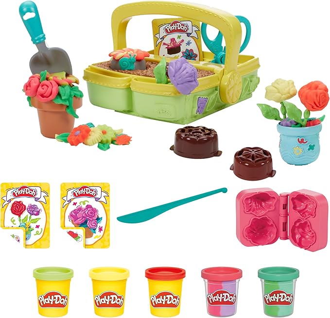 Play-Doh Blooming Flower Garden Toy Playset, Nature Pretend Play, Kids Arts & Crafts Ages 3+