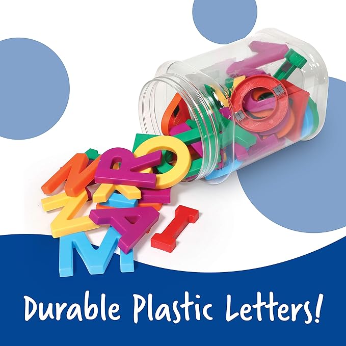 Learning Resources Jumbo Magnetic Uppercase Letters, ABCs, Early Letter Recognition, 40-Pieces, Large Magnetic Letters, Assorted Colors, Ages 3+