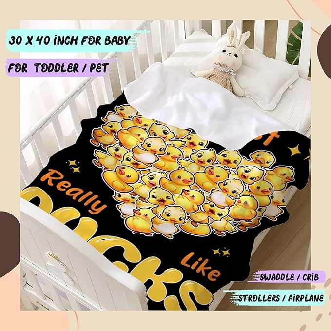 I Just Really Like Ducks Blanket Adult duck Blanket Kids Funny Blanket Suitable for Bedroom bed sofa Crib Couch Chair outdoor All Season Items That Yellow Duck Lovers Will Love 80"x60"for Adult