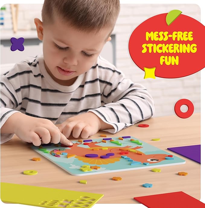 Foam Sticker Art Craft for Kids - Toddler Arts and Crafts for Kids Ages 3-4 3-5 4-6 - Kids Toddlers Activities for Kids Ages 3-5 - 4 Year Old Boy Birthday Gift - Stocking Stuffers Gifts for Boys 4-6