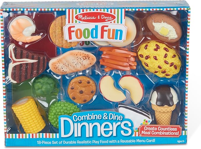 Melissa & Doug Fun Food Combine & Dine Durable Play Food for Toddlers Boys and Girls