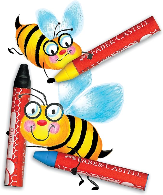 Faber-Castell Beeswax Crayons in Durable Storage Case, 12 Vibrant Colors