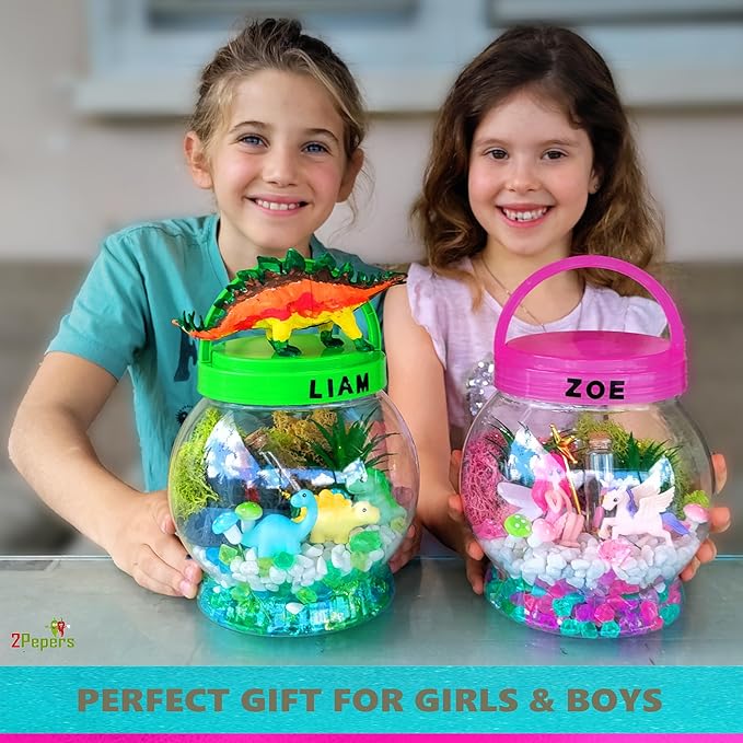 DIY Fairy & Unicorn Nightlight Gifts for Girls Age 3 4 5 6 7 8 9 10 Years Old, Terrarium Arts & Crafts for Kids, Birthday Fairy Gift & Unicorn Art Kit