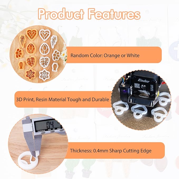 Puocaon Easter Polymer Clay Cutters - 15 Pcs Clay Cutters for Easter Polymer Clay Earrings Making, Rabbit Carrot Cross Clay Cutters, Cartoon Rabbit Head Clay Cutters for Polymer Clay Jewelry