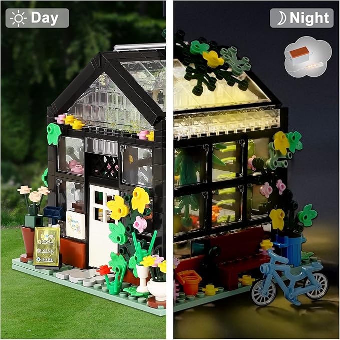 QLT QIAOLETONG Flower House Building Set, Compatible with Lego Flower House Create Elegance and Warmth Environment, with Beautiful Gift Box Toys for Boys Girls 6-12 and Building Lover (579 Pcs)