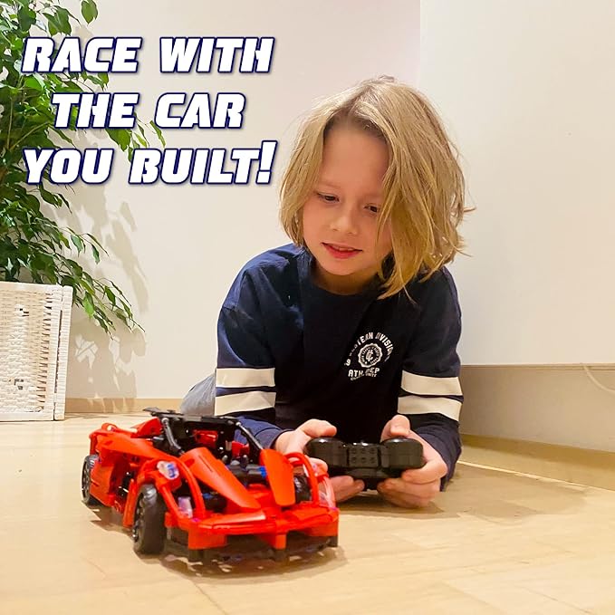 WISEPLAY Stem Projects for Kids Ages 8-12 Year - 380PCS RC Car Kits to Build - STEM Building Toys for Boys Age 8-12 - Model Car Kits to Build for Kids 9-12 - Great Building RC Car Gift for Your Kids