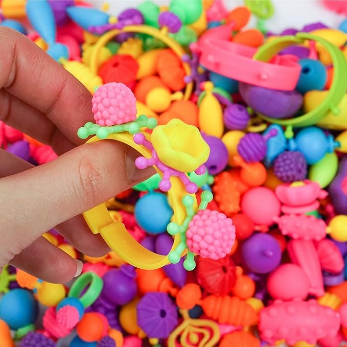 Axel Adventures Pop Beads Jewelery Making Kits for Girls, Colorful Jewelry Crafts Toy for Kids Age 4-8, Necklace, Ring, Bracelet Making Kit for Little Girls, Girls Gift, Educational Girls Gift