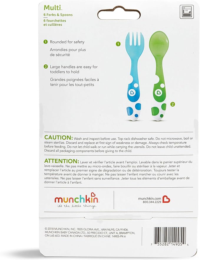 Munchkin® Multi™ Toddler Forks and Spoons, 6 Pack
