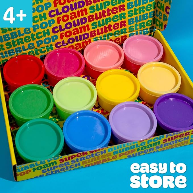 Play-Doh Super Stretch 12 Pack Playdoh Variety, Kit, Gifts for Kids, Popular Kids Toys, Party Favors for Kids 8-12, Compound Packs, Bulk Pack, Kids Gifts 8-12, Sensory Dough