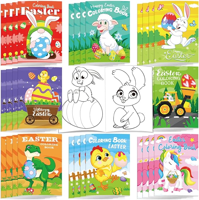 Easter Day Coloring Books For Kids Ages 2-4,4-8,Kids Indoor Activities at Home Party Favors Supplies 32 Pack