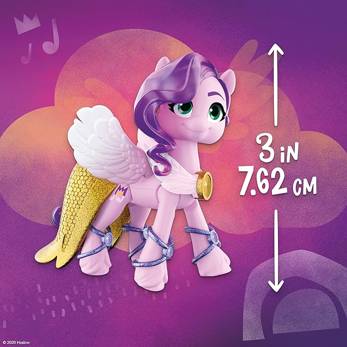 My Little Pony: A New Generation Movie Crystal Adventure Princess Pipp Petals - 3-Inch Pink Pony Toy, Surprise Accessories, Friendship Bracelet