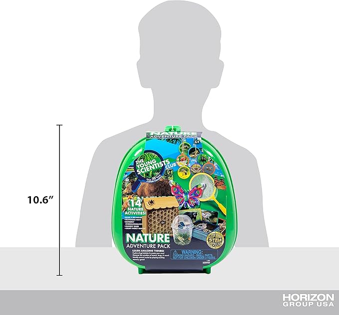 Nature Adventure Pack by Horizon Group USA, Nature Kit for Kids, Includes Hands-On Guide, 14+ Activities, Reusable Backpack, 42-Piece Card Game, Scavenger Hunt & More, Multi