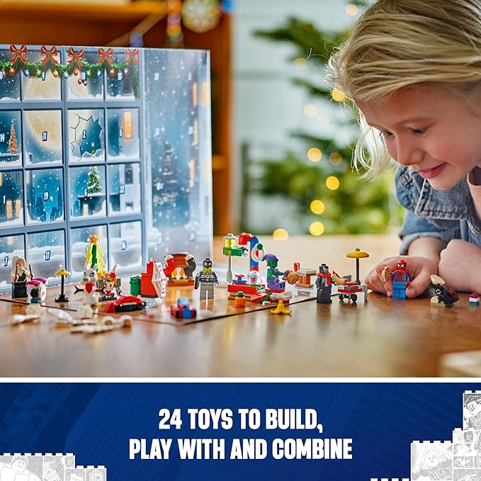 LEGO Marvel Spider-Man 2024 Advent Calendar for Kids - Small Buildable Superhero Models - Funny Christmas Gift for Boys and Girls Age 7+ 76293
