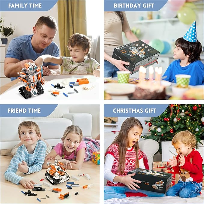 5 in 1 STEM Robot Building Kit, App & Remote Control Robot RC Toy for Kids, 689 Pcs Building Blocks Set, DIY Engineering Robotics Birthday Gift for Boys Girls Age 6 7 8 9 10 11 12 14+ Year old