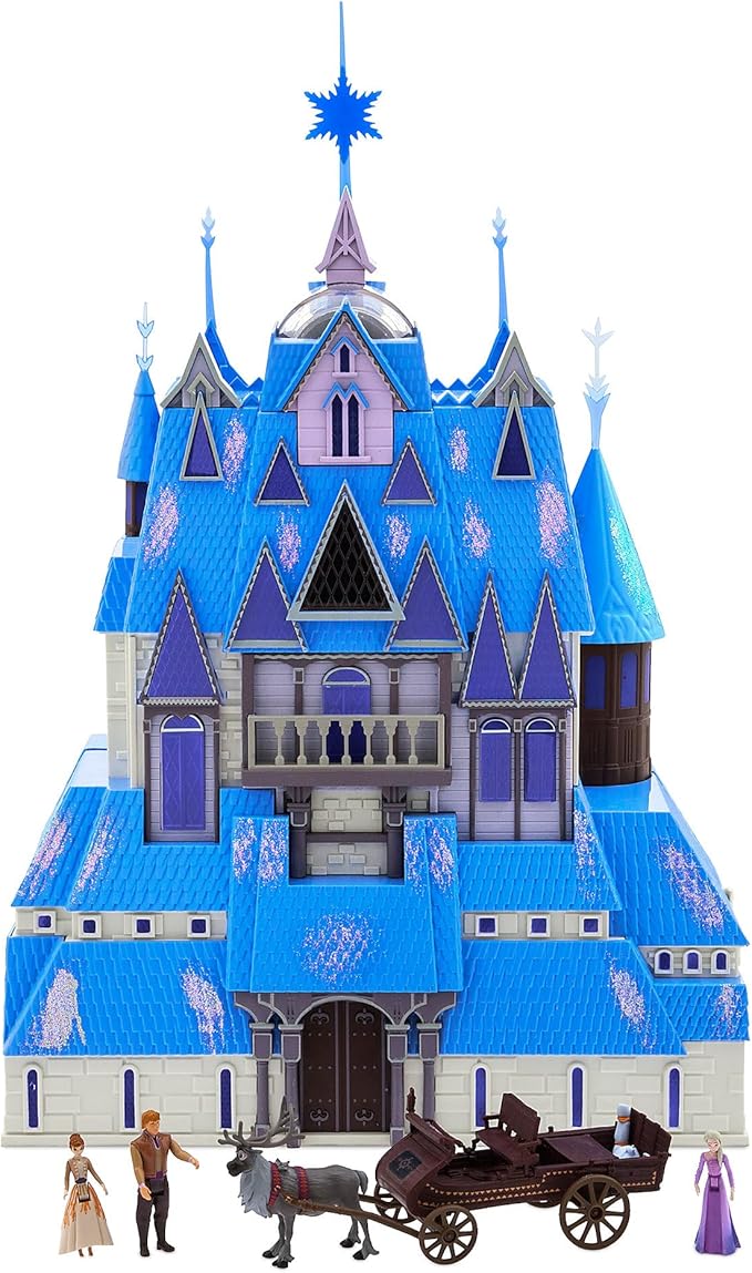 Disney Store Official Frozen 2 Magic Light & Music Castle Playset - 3 Year Old Girl Gift, Anna and Elsa Dolls - includes Frozen , Interactive Rooms & Features