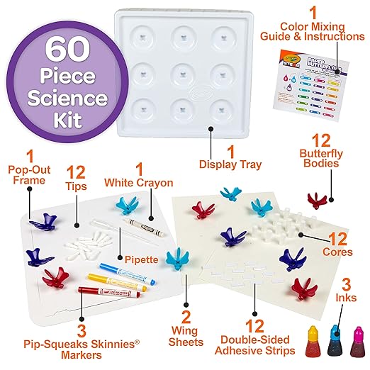 Crayola Paper Butterfly Science Kit, STEAM Toy, Gift for Kids, Ages 7, 8, 9, 10