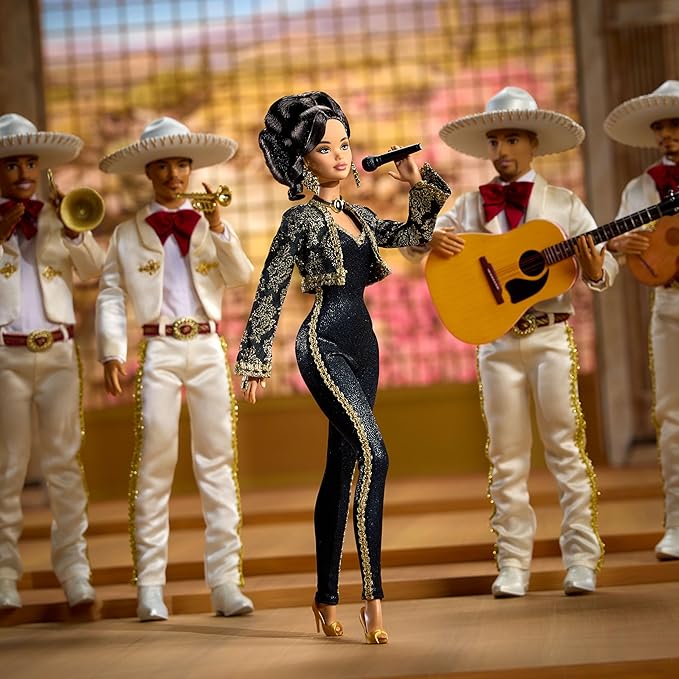 Barbie Signature Doll, Juan Gabriel Collectible in Chic Black and Gold Suit with Cropped Jacket and Golden Accessories