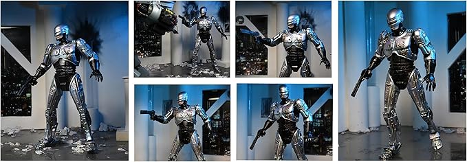 NECA 7-Inch Ultimate Battle-Damaged Robocop Scale Action Figure with Chair