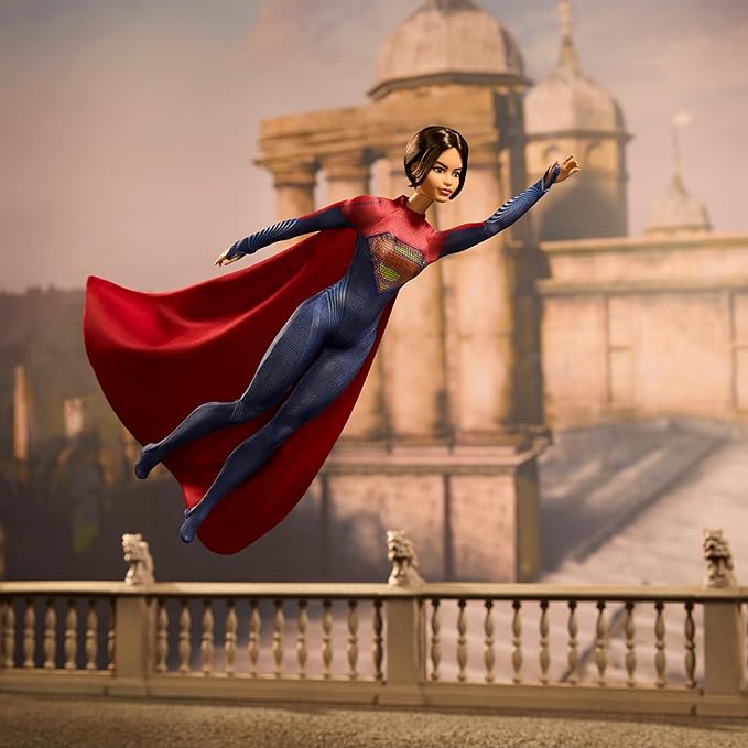 Barbie Supergirl Collectible Fashion Doll from The Flash Movie Wearing Red & Blue Suit with Cape, Display Stand Included (Amazon Exclusive)