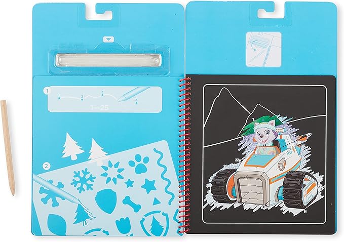 Melissa & Doug PAW Patrol Scratch Art 3-Pack – Chase, Skye, Marshall Color Reveal Travel Activity Pads - Reverse