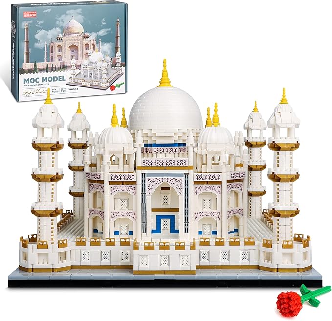 QLT Micro Mini Blocks Taj Mahal Architecture Building Toy Display Famous Architecture Model Kit for Adults and Kids Christmas Birthday Gift (4036 Pieces)