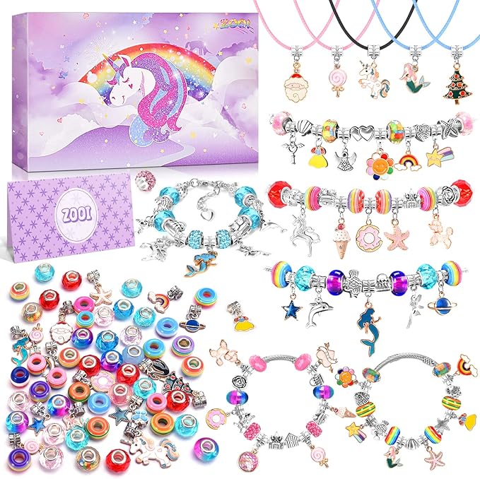 ZOOI Bracelet Making Kit for Girls, Girls Toys Age 6-8, Arts and Crafts for Kids Girls Ages 8-12, Gifts for 10 Year Old Girl, Jewelry Making Kit, Gifts for Teen Girls, Gifts for Girls Age 8-10