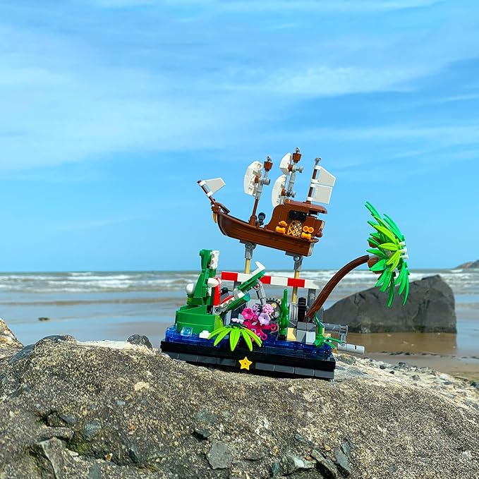 ENJBRICK Pirates Ship Building Kit Compatible with Lego for Adutls,Cute Animal Building Toy for Girls and Boys 8-14 Years Up 448 pcs