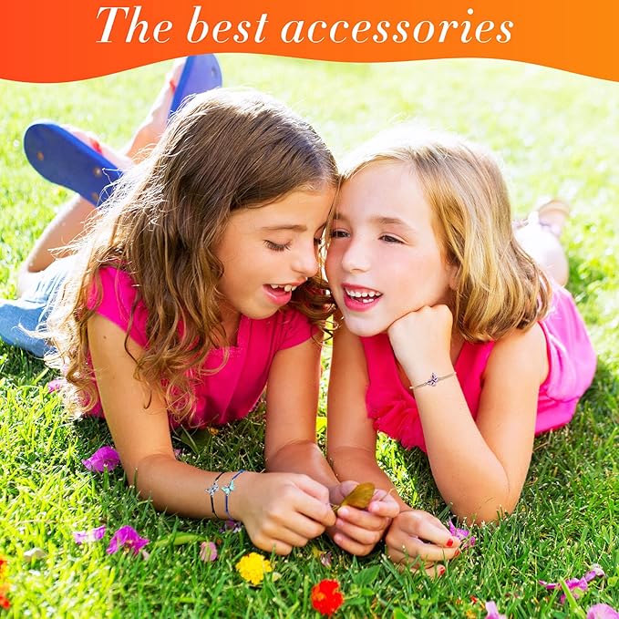 Hicarer 24 Pcs Butterfly Bracelets Party Favors Friendship Bracelets Colorful Adjustable Woven Bracelets for Women Girls Kids Butterfly Fairy Party Favors Christmas Birthday Gifts