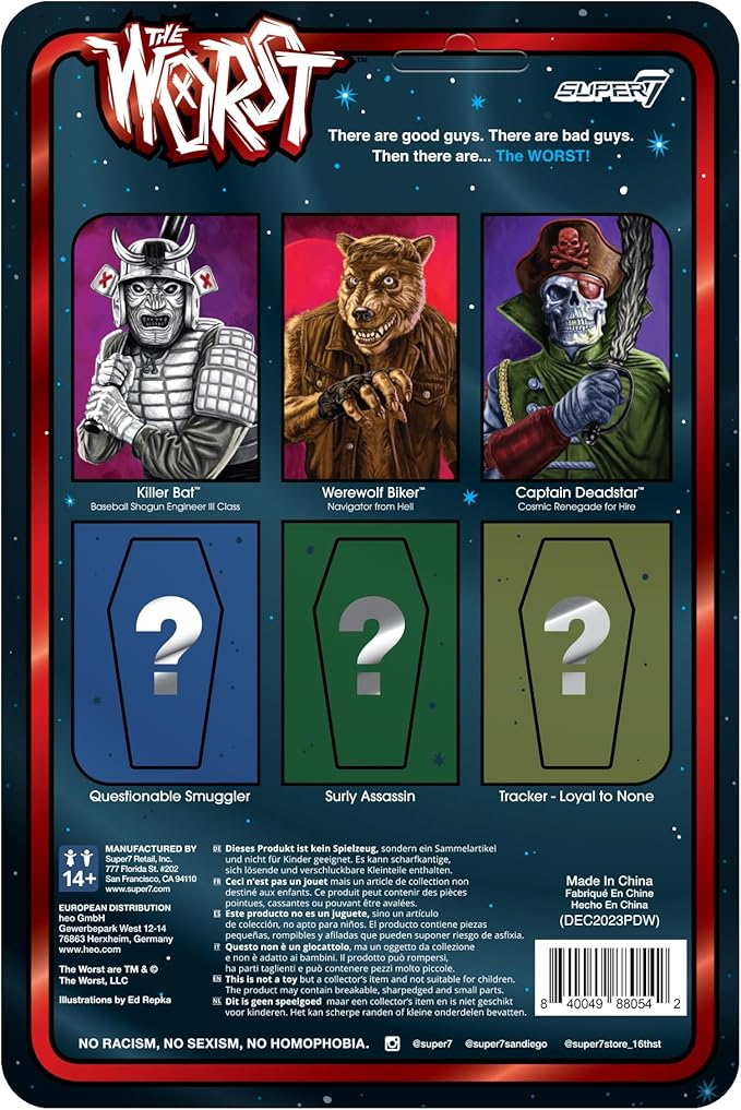 Super7 The Worst Werewolf Biker (Scum Squad) - 3.75" The Worst Action Figure with Accessory Collectibles and Retro Toys