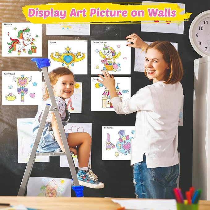 Water Coloring Books for Toddlers - Easter Basket Stuffers Watercolor Paint Book Drawing Art Paper for Kids Mess Free Craft Supplies kit Toy for Age 3 4 5 6 Valentines Birthday Gift(Unicorn)