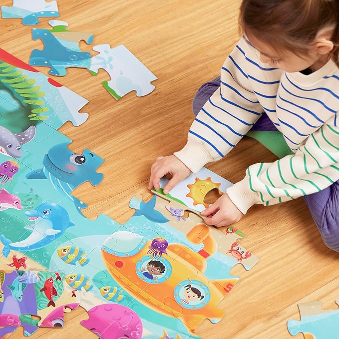 B. toys- Gigantic Jigsaw 2-Pack - Sea & Solar System- 48-Piece Floor Puzzles-Large 2 x 3 Feet Jigsaw Puzzles for Kids – Educational & Developmental Toys – 3 Years +