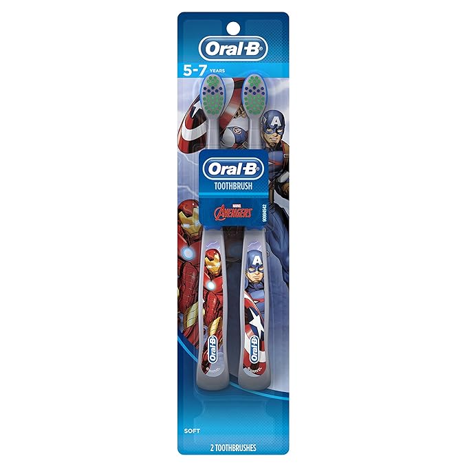 Oral-B Pro-Health Stages Avengers Assemble Toothbrushes (Soft) 5-7 Years, Twin Pack
