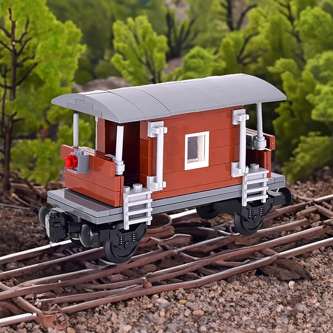 6IN1 City Freight Train Car Building Set, DIY Toys for Teens and Adults, Compatible with Lego 630 Building Accessory (Container)