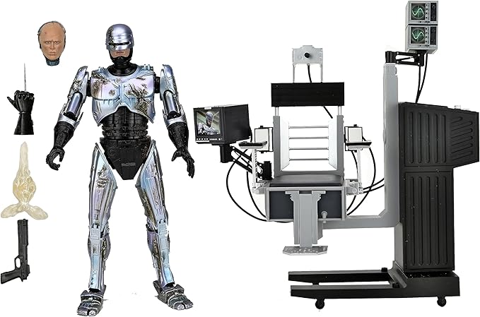NECA 7-Inch Ultimate Battle-Damaged Robocop Scale Action Figure with Chair
