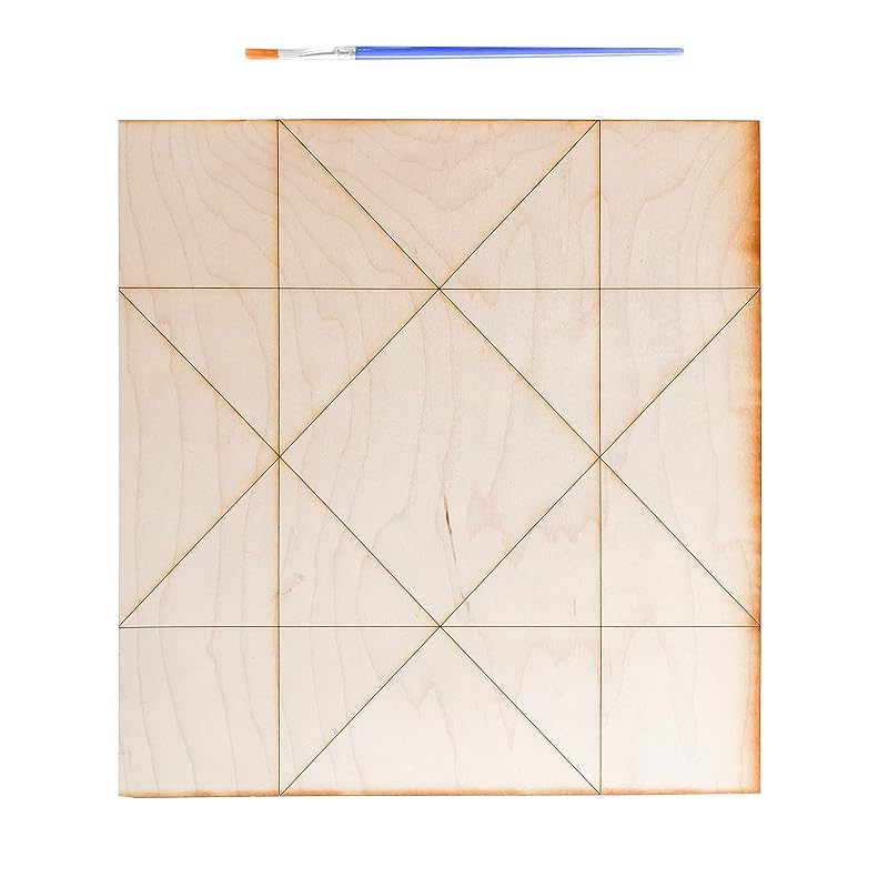 Unfinished Barn Quilt Square Wooden Sign, Country Decor Canvas Quilts Blocks (6 inches, HST Square)