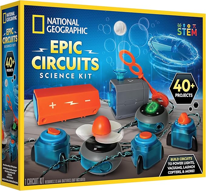 National Geographic Circuit Maker Kit - Electronics Kit for Kids with 40 Electrical Circuit Projects, Electric Circuit STEM Toy, Electronic Projects, Electrical Circuit Kit for Kids, Electricity Kit