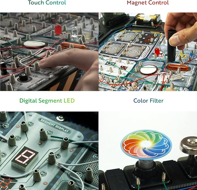 Playz Advanced Electrical Circuit Board Engineering Kit for Kids with 328+ STEM Projects on Electricity, Voltage, Currents, Resistance, & Magnetic Science | Gift for Children Age 8-13+