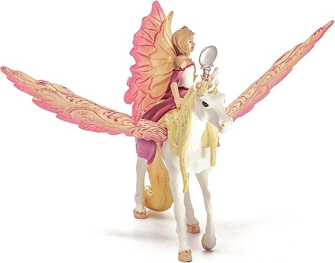 Schleich bayala Fairy Feya and Pegasus Unicorn Figurine Playset - Realistic Enchanting Fantasy Magical Fairy and Unicorn Figurine Imagination Playtime Toy Set for Boys and Girls, Gift for Kids Age 5+
